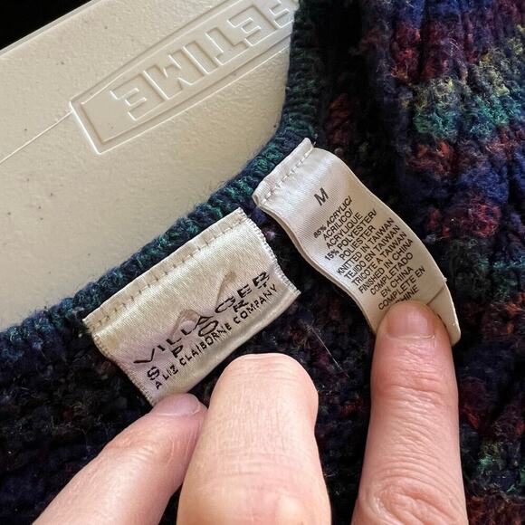 Liz Claiborne Comfy Blue Rainbow Loose Soft Knit Oversized Pullover Sweater - M - Picture 6 of 10